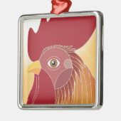 Rooster Metalen Ornament (Links)