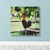 Rooster Morning Canvas Afdruk (Insitu (Houten vloer))