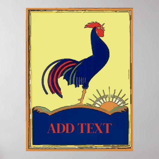 Rooster Morning Sun Poster (Voorkant)