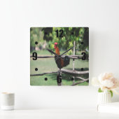 Rooster Morning Vierkante Klok (Huis)