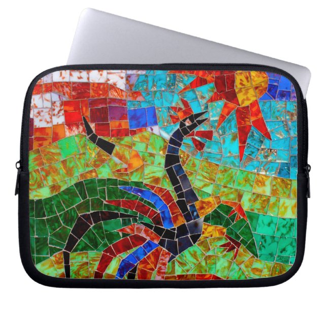 Rooster Mosaic - Murano Italy Laptop Sleeve (Voorkant)