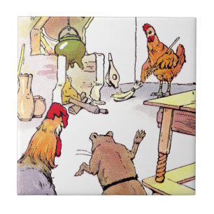 Rooster, muis en muis in Kitchen Tegeltje