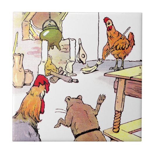 Rooster, muis en muis in Kitchen Tegeltje (Voorkant)