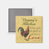 Rooster Nanny's Keuken Koelkast Magneet (Voorkant / Achterkant)