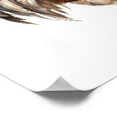 Rooster Neutral Kleuren Waterverf Schilderen Poster (Hoek)