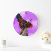 Rooster Nosy Parker, Roze Grote Muurklok. Grote Klok (Huis)