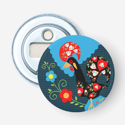 Rooster of Portugal Button Flesopener (Voorkant)