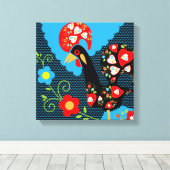Rooster of Portugal Canvas Afdruk (Insitu (Houten vloer))
