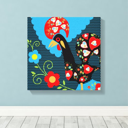 Rooster of Portugal Canvas Afdruk (Insitu (Houten vloer))