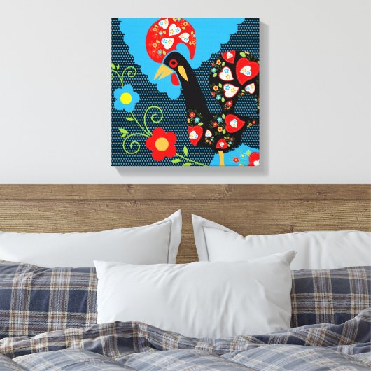 Rooster of Portugal Canvas Afdruk (Insitu (Slaapkamer))
