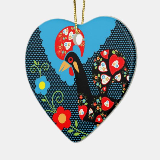 Rooster of Portugal Keramisch Ornament (Links)
