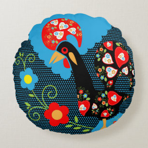 Rooster of Portugal Rond Kussen