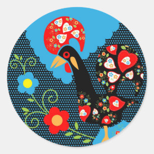 Rooster of Portugal Ronde Sticker