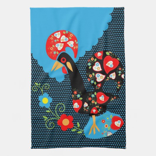 Rooster of Portugal Theedoek (Verticaal)