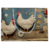 Rooster Old macdonald Boerderij Collage Groot Cadeauzakje (Achterkant)