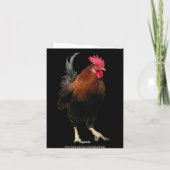 ROOSTER ON BLACK PHOTO BIRTHDAY GREETING CARD KAART (Achterkant)
