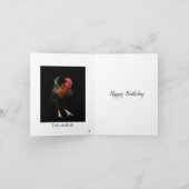 ROOSTER ON BLACK PHOTO BIRTHDAY GREETING CARD KAART (Binnen)