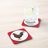 Rooster-onderzetters met kurkrug - set van 6 bier onderzetter (Rechterzijde)