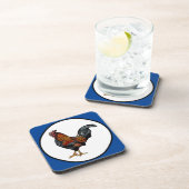 Rooster-onderzetters met kurkrug - set van 6 drankjes onderzetter (Rechterzijde)