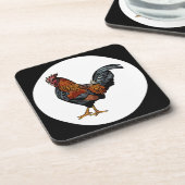 Rooster-onderzetters met kurkrug - set van 6 onderzetter (Linkerzijde)