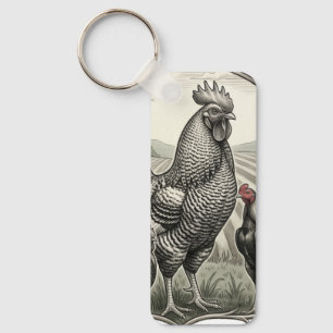 Rooster op de boerderij sleutelhanger