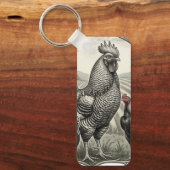 Rooster op de boerderij sleutelhanger (Voorkant)