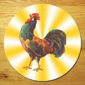  Rooster op gele sterrenachtergrondse Sticker