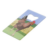 Rooster op het platteland creditkaart flessenopener (Achterkant Gekanteld)