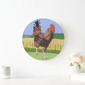 Rooster op het platteland grote klok (Huis)