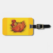 Rooster op stro bagagelabel (Voorkant horizontaal)