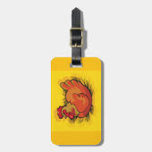 Rooster op stro bagagelabel (Voorkant verticaal)