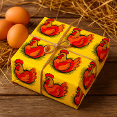 Rooster op stro cadeaupapier