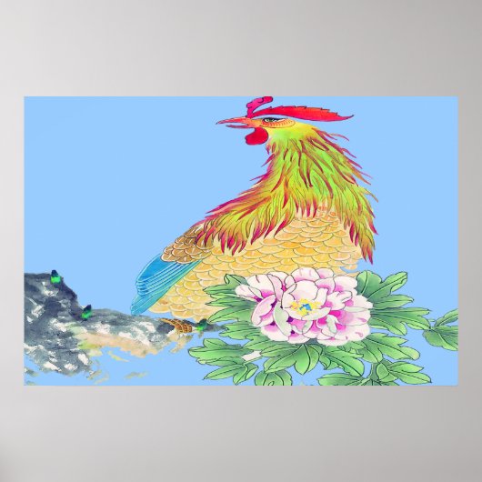 Rooster-opstaande poster tekening (Voorkant)