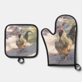 Rooster Ovenwant & Pannenlap Set