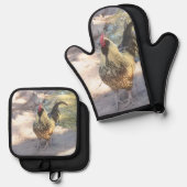 Rooster Ovenwant & Pannenlap Set (Voorkant / Achterkant)