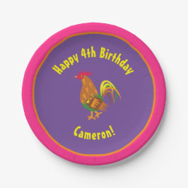 Rooster Paper Borden Animal Birthday Party Papieren Bordje