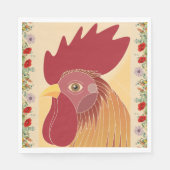 Rooster Paper Napkin Servet (Voorkant)