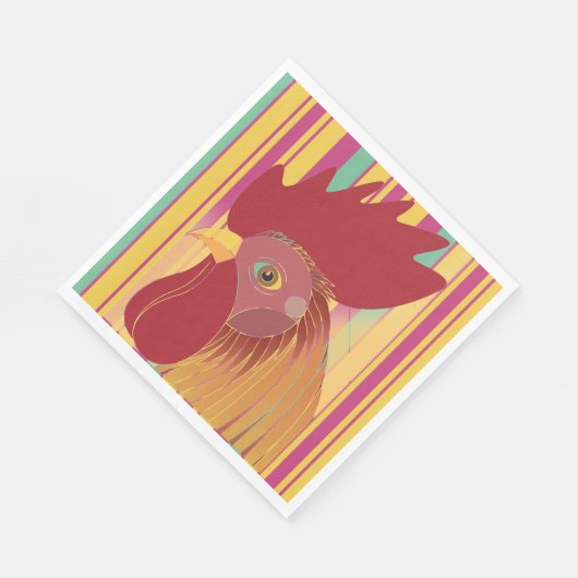 Rooster Paper Napkin Servet (Hoek)
