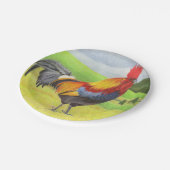 Rooster Papieren Bordje (Gekanteld)