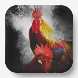 Rooster Papieren Bordje