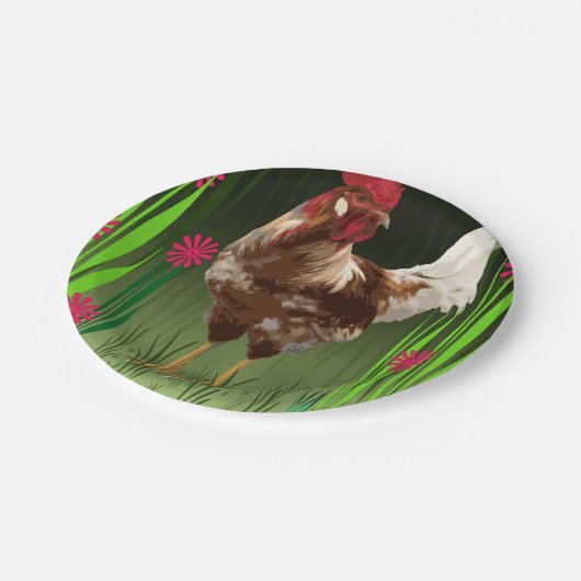 Rooster Papieren Bordje (Gekanteld)