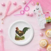 Rooster Papieren Bordje (Feest)