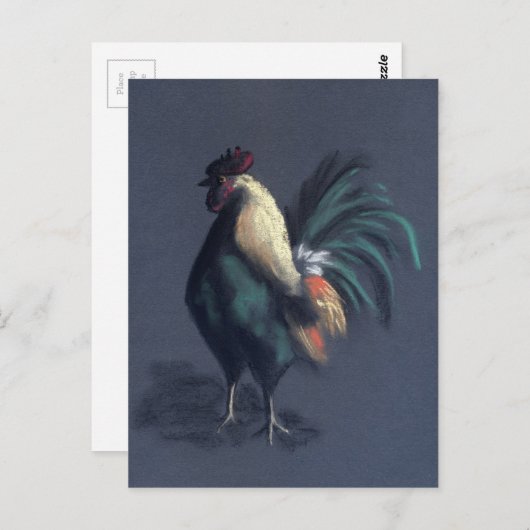 Rooster Pastel Briefkaart (Voorkant / Achterkant)
