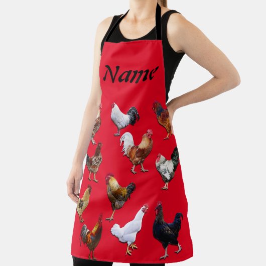 Rooster personaliseert Naam toevoegen Kleur Kip Ap Schort (Insitu)