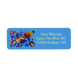 Rooster Petrykivka Oekraïense kunst Etiket