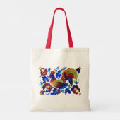 Rooster Petrykivka Oekraïense kunst Tote Bag (Achterkant)