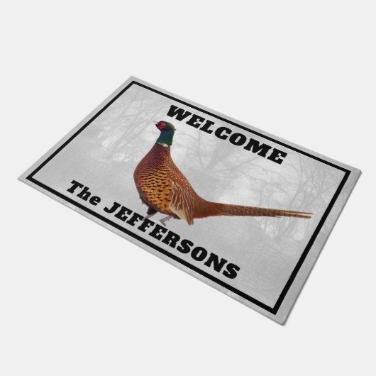 Rooster Pheasant Welkom Deurmat (Schuin)