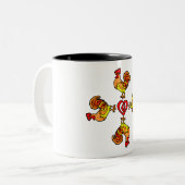 Rooster Pinrad Tweekleurige Koffiemok (Voorkant links)