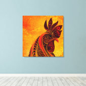 Rooster Portret Faux Canvas Afdrukken (Insitu (Houten vloer))