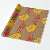 Rooster Pose Cadeaupapier (Uitgerold)